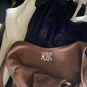 OQQ Ribbed Bodysuit Set